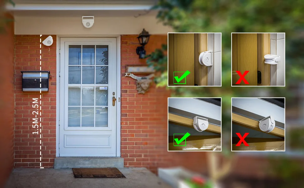 FUERS Wireless Guest Welcome Chime Alarm Door Bell PIR Motion Sensor For Shop Entry Company Security Protection Smart Doorbell