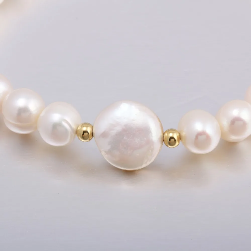 Natural Irregular Freshwater Rice Pearl White Purple Pink Bracelets Charm Elegant Party Jewelry Accessories Gift