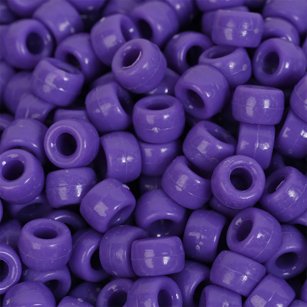 100Pcs Pony Beads 6x9mm Glitter Acrylic Beads Luminous Spacer Beads For Diy Craft Jewelry Bracelets Making Hair Supplies