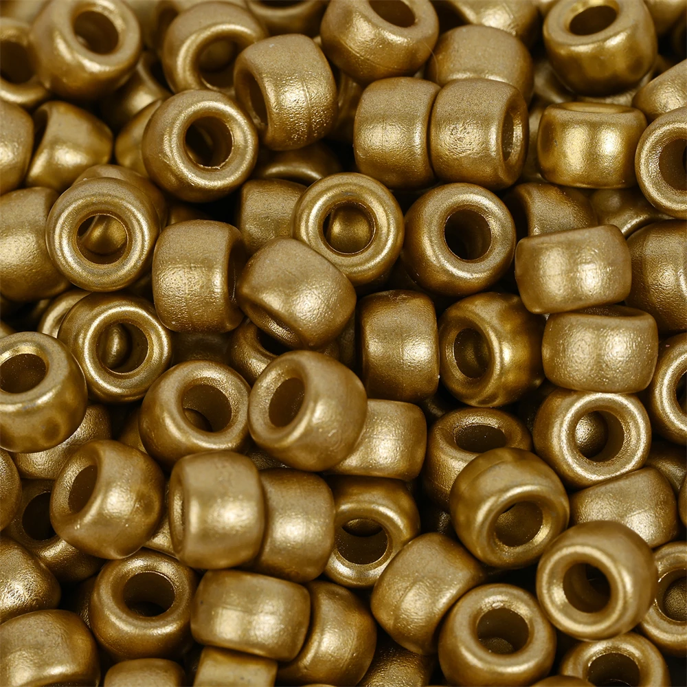100Pcs Pony Beads 6x9mm Glitter Acrylic Beads Luminous Spacer Beads For Diy Craft Jewelry Bracelets Making Hair Supplies