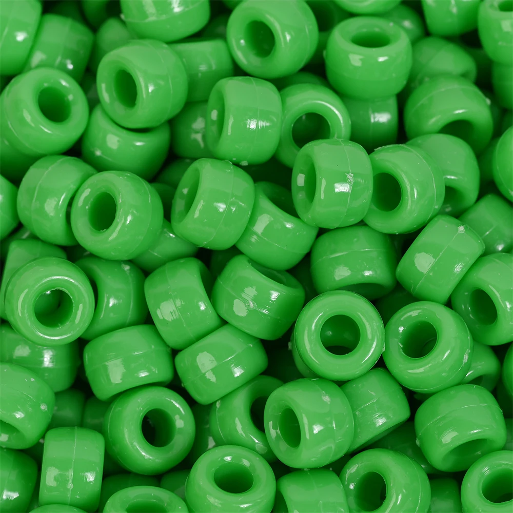 100Pcs Pony Beads 6x9mm Glitter Acrylic Beads Luminous Spacer Beads For Diy Craft Jewelry Bracelets Making Hair Supplies