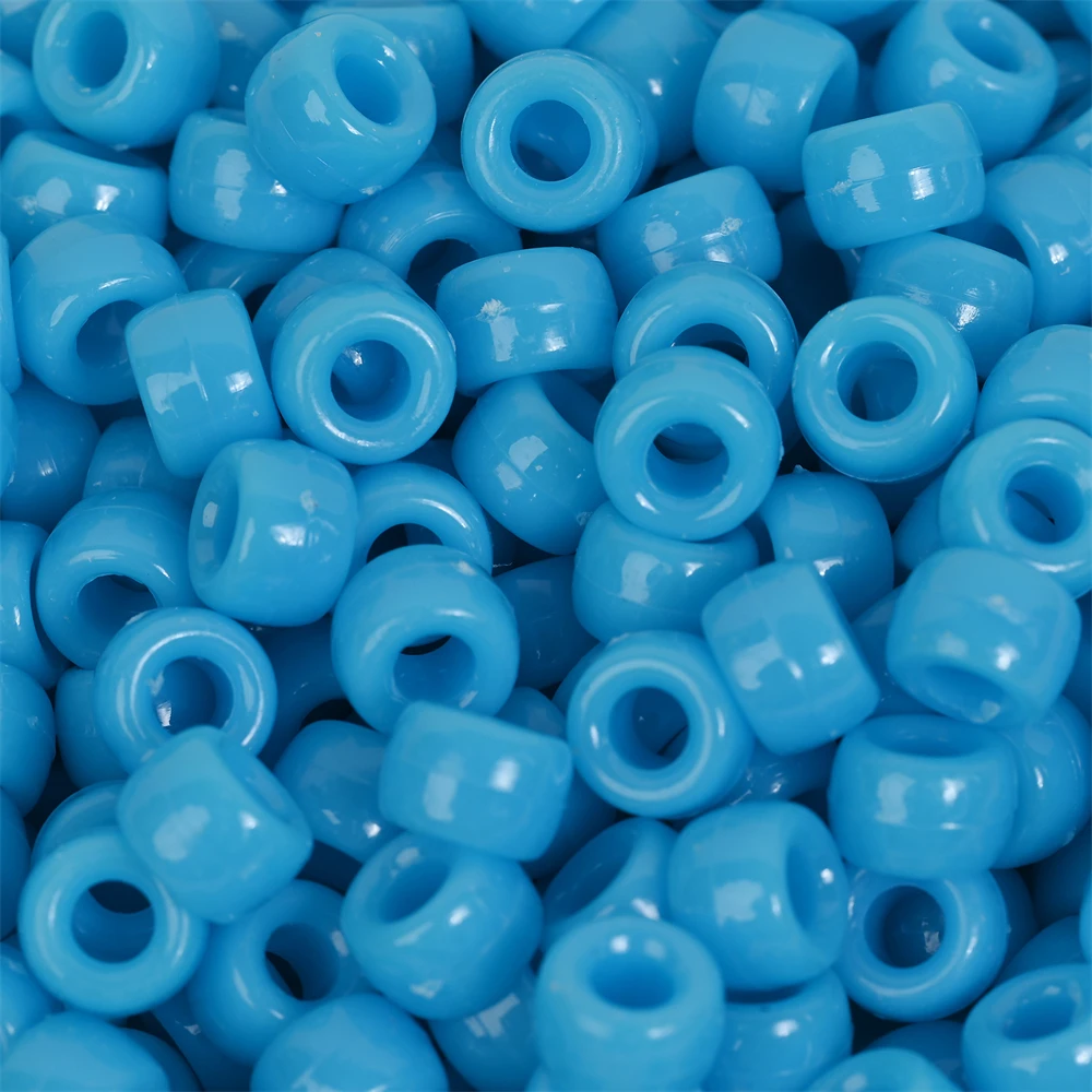 100Pcs Pony Beads 6x9mm Glitter Acrylic Beads Luminous Spacer Beads For Diy Craft Jewelry Bracelets Making Hair Supplies