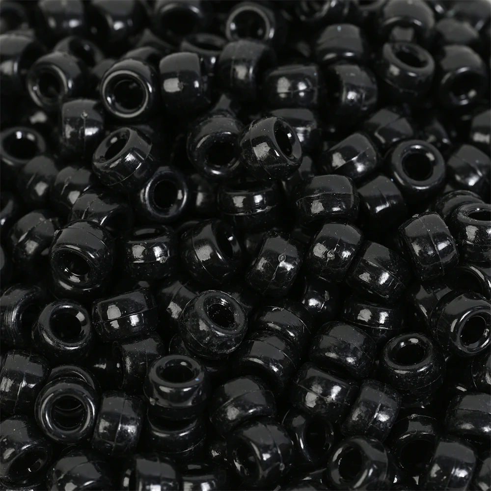 100Pcs Pony Beads 6x9mm Glitter Acrylic Beads Luminous Spacer Beads For Diy Craft Jewelry Bracelets Making Hair Supplies