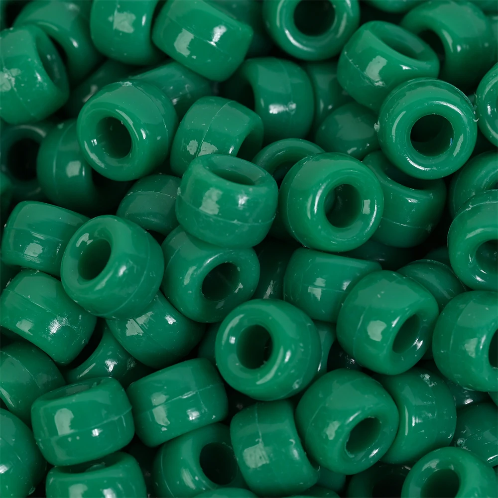 100Pcs Pony Beads 6x9mm Glitter Acrylic Beads Luminous Spacer Beads For Diy Craft Jewelry Bracelets Making Hair Supplies