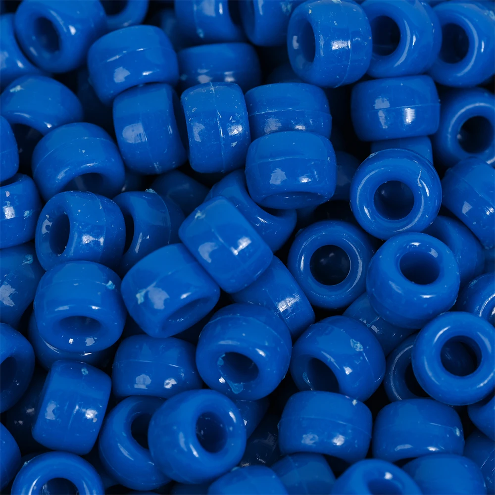 100Pcs Pony Beads 6x9mm Glitter Acrylic Beads Luminous Spacer Beads For Diy Craft Jewelry Bracelets Making Hair Supplies