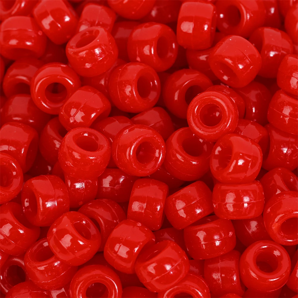 100Pcs Pony Beads 6x9mm Glitter Acrylic Beads Luminous Spacer Beads For Diy Craft Jewelry Bracelets Making Hair Supplies