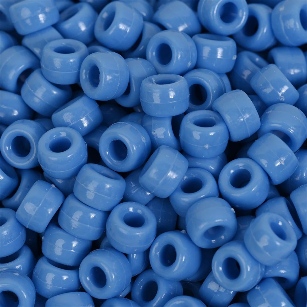100Pcs Pony Beads 6x9mm Glitter Acrylic Beads Luminous Spacer Beads For Diy Craft Jewelry Bracelets Making Hair Supplies
