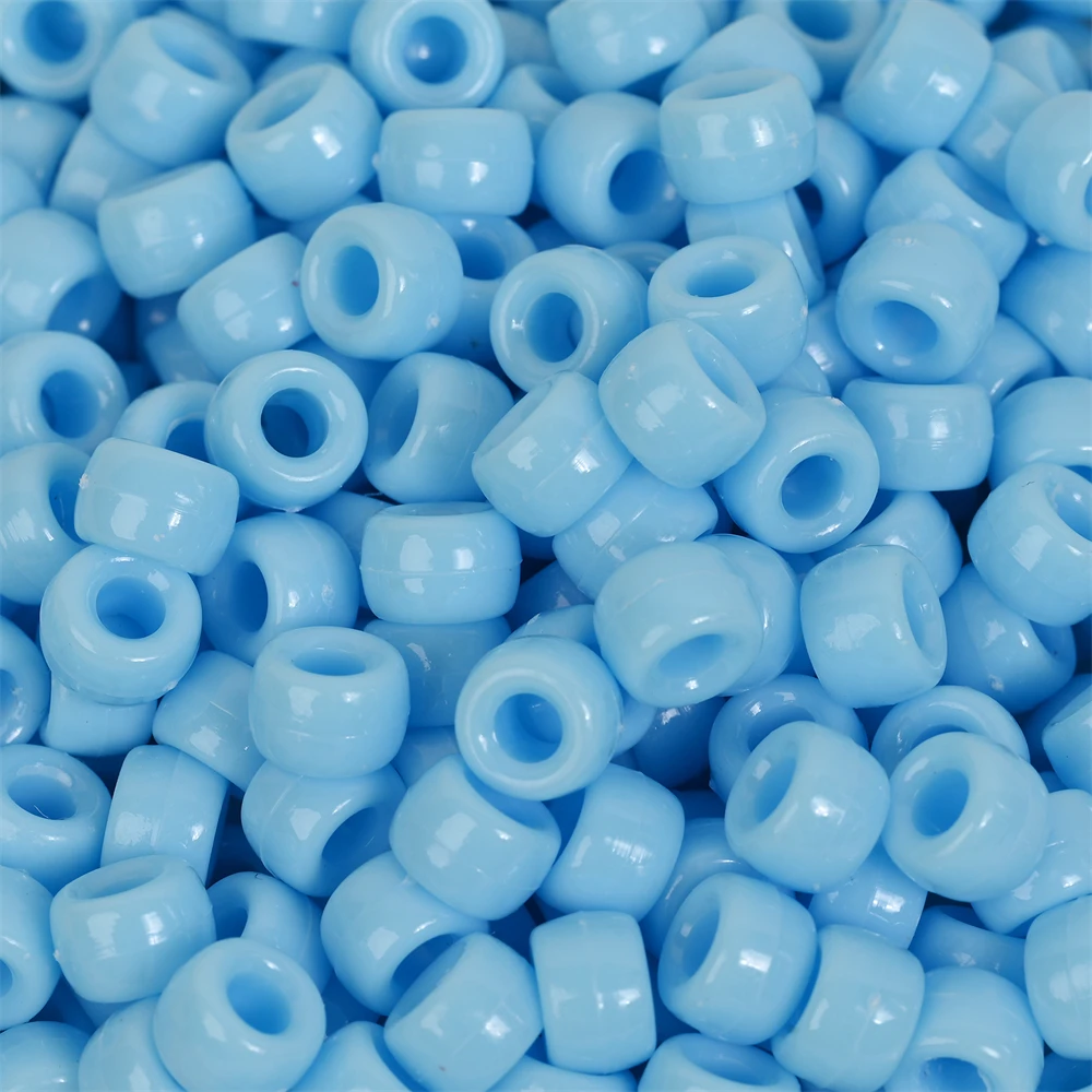 100Pcs Pony Beads 6x9mm Glitter Acrylic Beads Luminous Spacer Beads For Diy Craft Jewelry Bracelets Making Hair Supplies