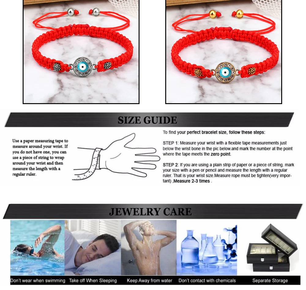 Women Crystal Blue Evil Eye Braided Bracelet Turkish Healing Yoga Couple Bracelet&Bangles Chain Pulsera Jewelry Gift Wholesale