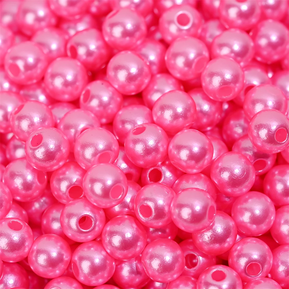 3/4/5/6/8/10/12mm Colorful Acrylic Pearl Beads Loose Spacer Beads For Needlework Jewelry Beads Making Bracelet Necklace Earring