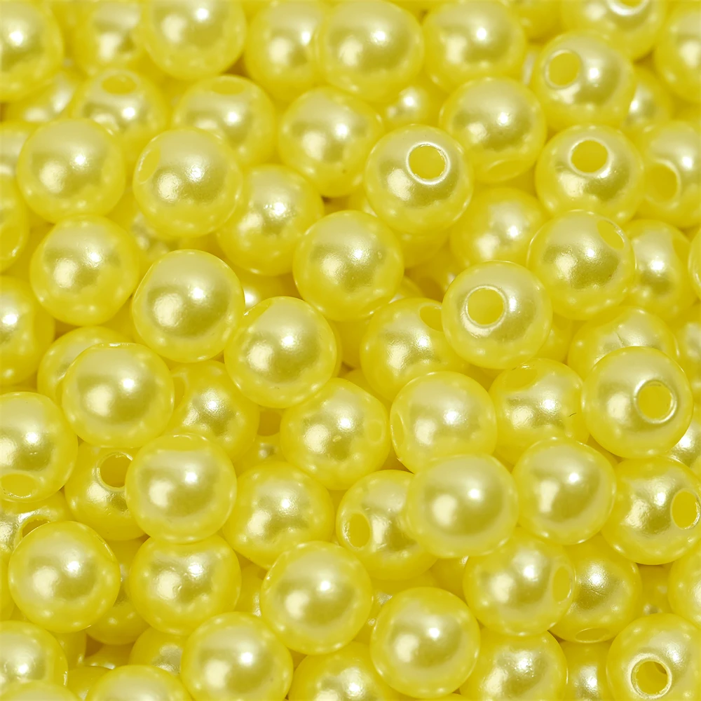 3/4/5/6/8/10/12mm Colorful Acrylic Pearl Beads Loose Spacer Beads For Needlework Jewelry Beads Making Bracelet Necklace Earring