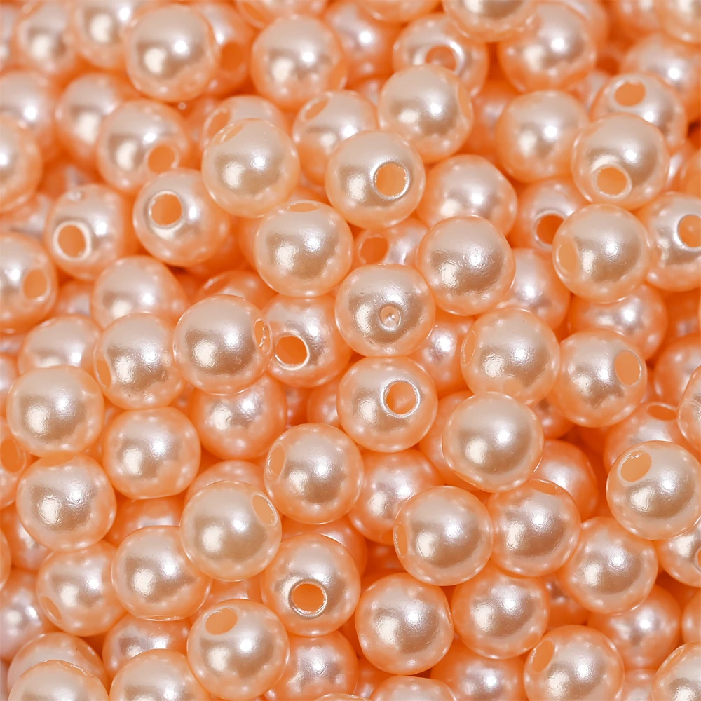 3/4/5/6/8/10/12mm Colorful Acrylic Pearl Beads Loose Spacer Beads For Needlework Jewelry Beads Making Bracelet Necklace Earring