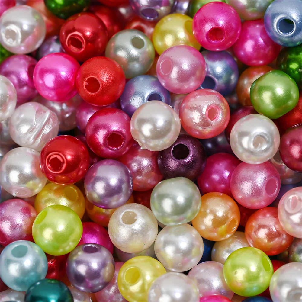 3/4/5/6/8/10/12mm Colorful Acrylic Pearl Beads Loose Spacer Beads For Needlework Jewelry Beads Making Bracelet Necklace Earring