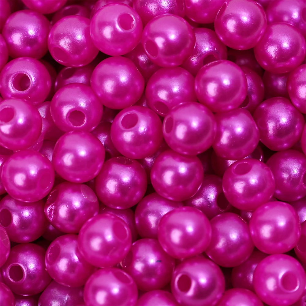 3/4/5/6/8/10/12mm Colorful Acrylic Pearl Beads Loose Spacer Beads For Needlework Jewelry Beads Making Bracelet Necklace Earring