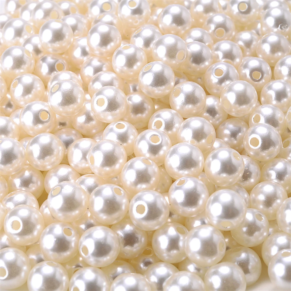 3/4/5/6/8/10/12mm Colorful Acrylic Pearl Beads Loose Spacer Beads For Needlework Jewelry Beads Making Bracelet Necklace Earring