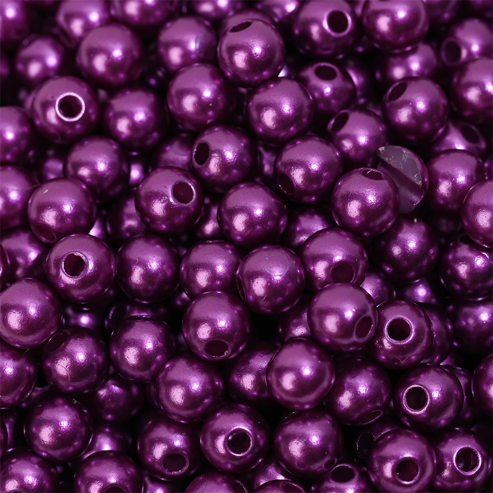 3/4/5/6/8/10/12mm Colorful Acrylic Pearl Beads Loose Spacer Beads For Needlework Jewelry Beads Making Bracelet Necklace Earring