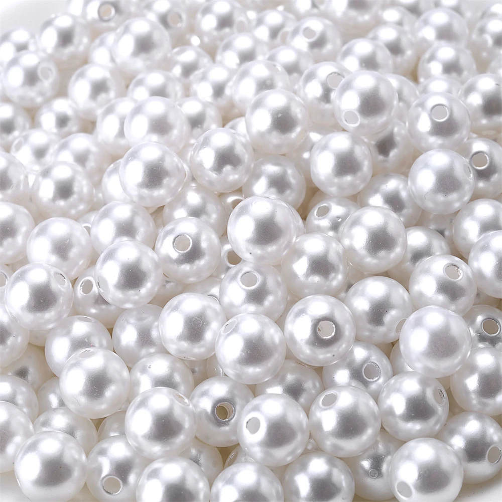 3/4/5/6/8/10/12mm Colorful Acrylic Pearl Beads Loose Spacer Beads For Needlework Jewelry Beads Making Bracelet Necklace Earring