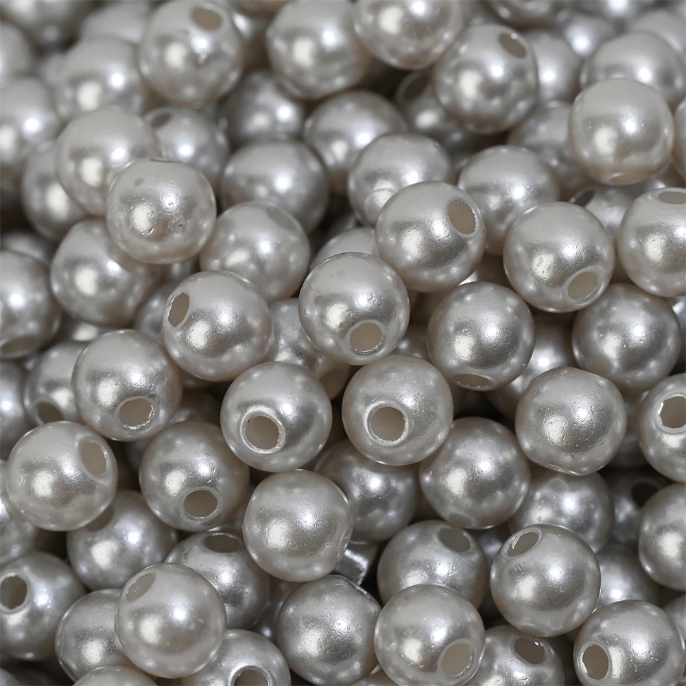 3/4/5/6/8/10/12mm Colorful Acrylic Pearl Beads Loose Spacer Beads For Needlework Jewelry Beads Making Bracelet Necklace Earring