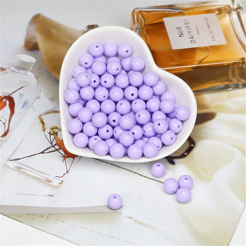 Candy Color Acrylic Round Beads 3mm-12mm Loose Balls Spacer beads for needlework & Jewelry Making