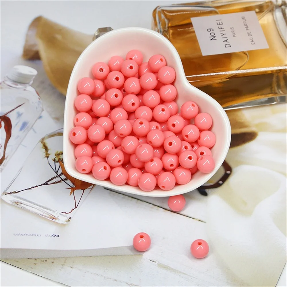 Candy Color Acrylic Round Beads 3mm-12mm Loose Balls Spacer beads for needlework & Jewelry Making