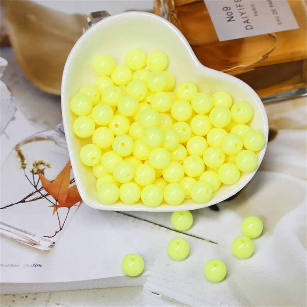 Candy Color Acrylic Round Beads 3mm-12mm Loose Balls Spacer beads for needlework & Jewelry Making