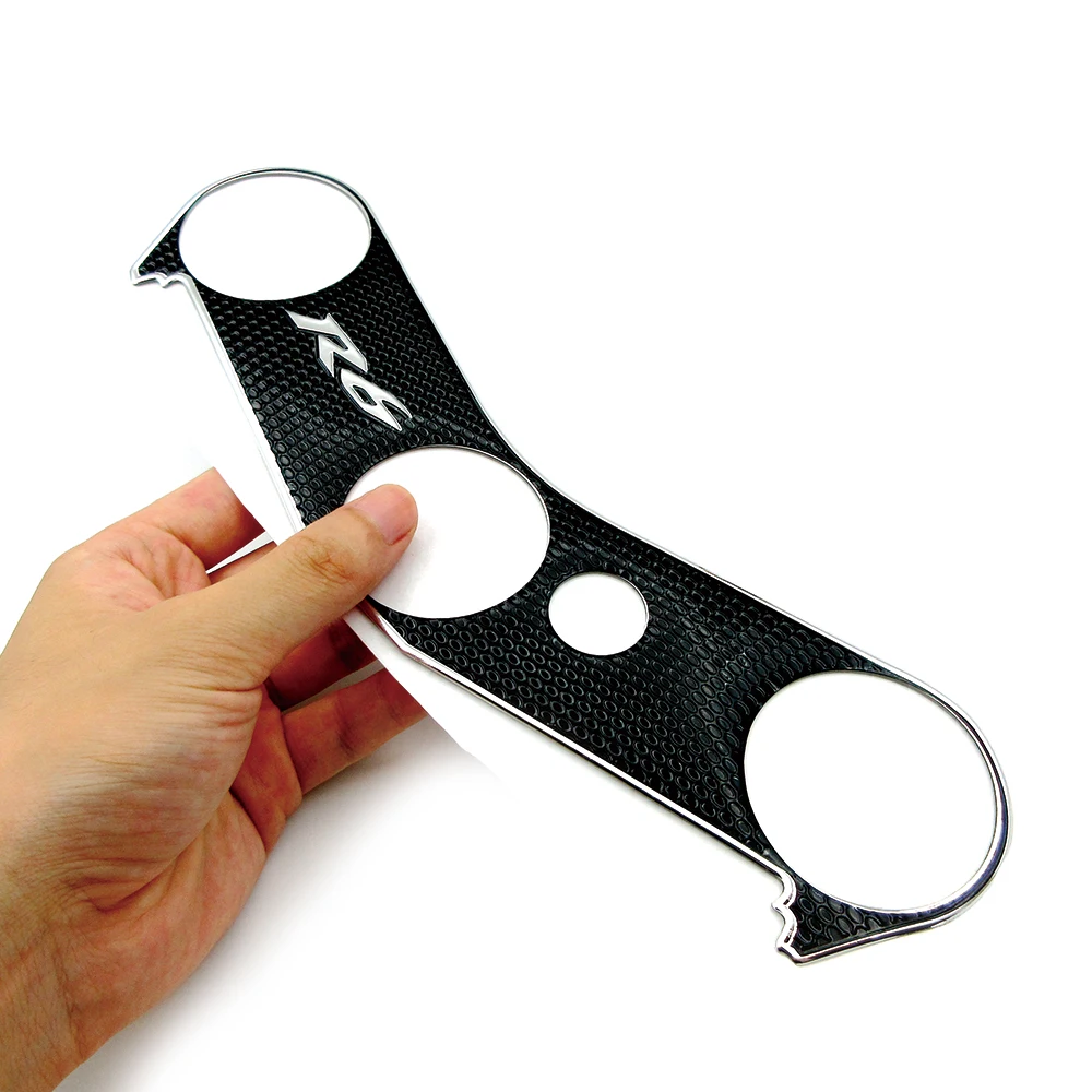 Motorcycle Triple Tree Top Clamp Upper Front End Decals 3D Logo Soft Plastic Protector Pad Sticker For Yamaha R6 YZFR6 2006-2016