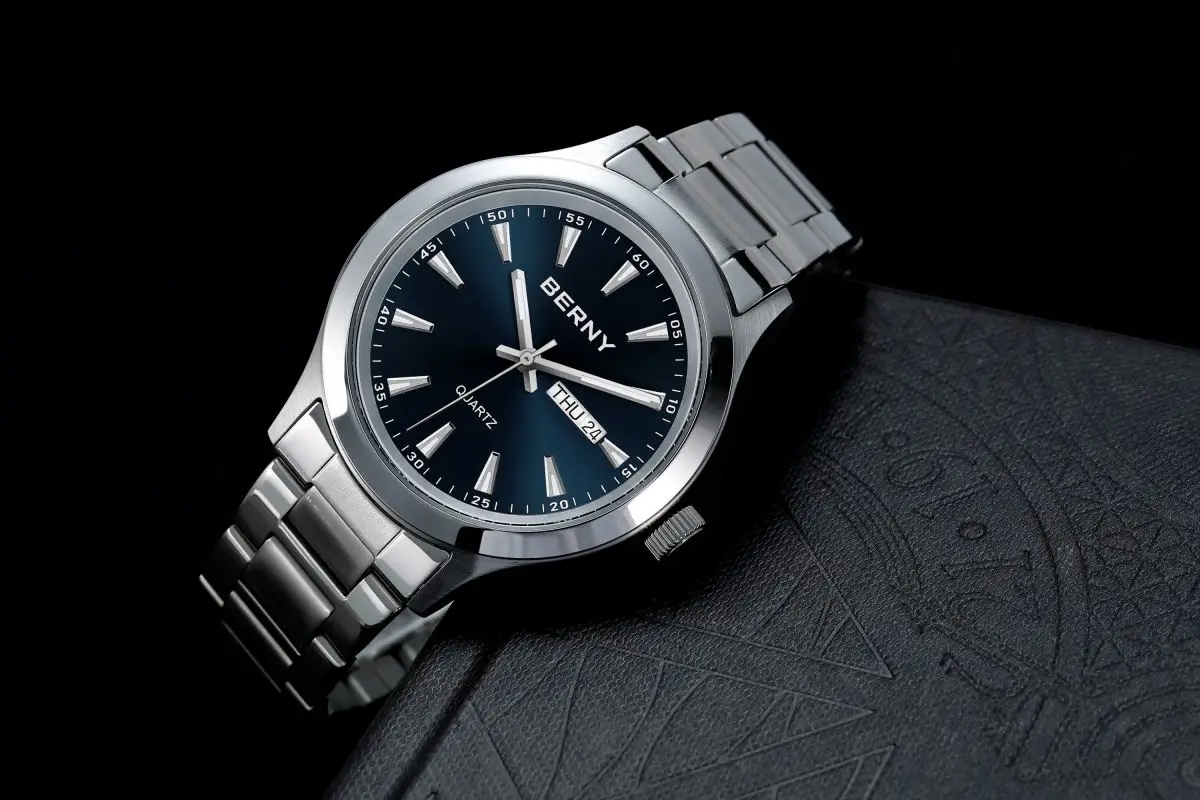 BERNY Watches for Men 40mm Luminous Elegance Dress Quartz Watch Calendar Week Luxury Waterproof Casual Business Men's Wristwatch