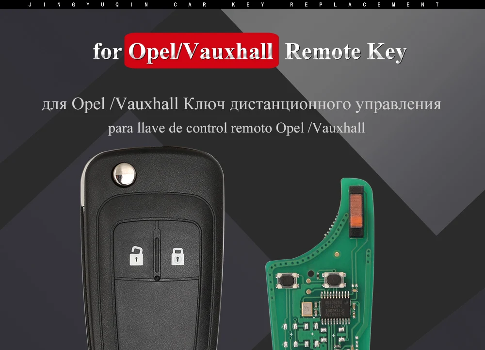 jingyuqin G4-AM433TX 433Mhz ID46-PCF7941 Car Remote Key Fob for Opel/Vauxhall Corsa D 2007+2012 Meriva B 2010+2014 Flip Control