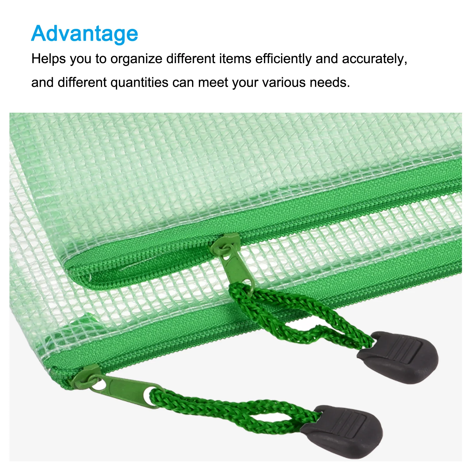 6Pcs Waterproof PVC Mesh Zipper Pouch A5/A6/B6/B8 Size File Document Pockets Bill Bags Folders for Office Home Stationery Supply