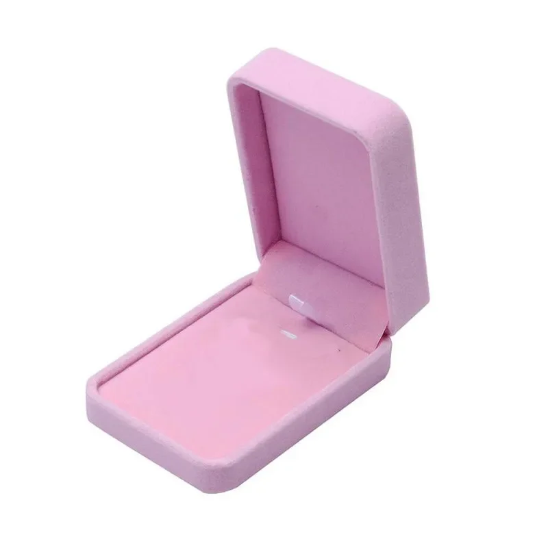 Elegant Pink Velvet Jewelry Box Ring Box Wedding Earrings Necklace Bracelet Storage Organizer Gift Set Box
