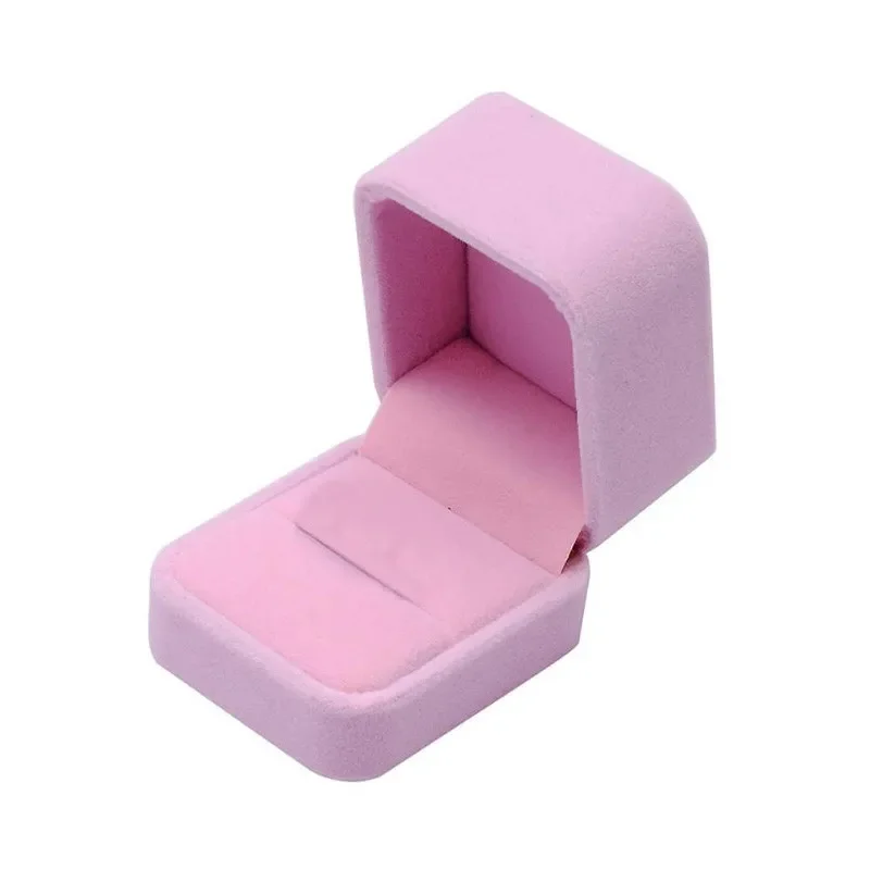 Elegant Pink Velvet Jewelry Box Ring Box Wedding Earrings Necklace Bracelet Storage Organizer Gift Set Box