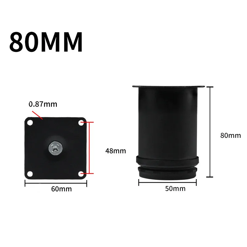 Black Stainless Steel Adjustable Foot Cabinet Sofa Cabinet Foot Adjustable Furniture Foot Support Legs TV Bed Coffee Table Foot