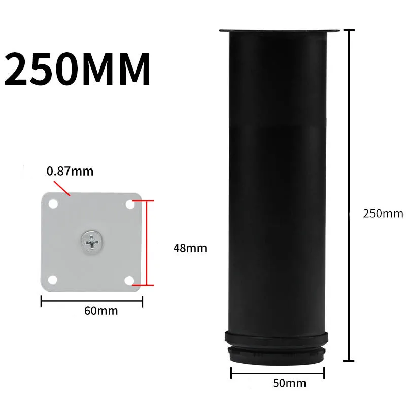 Black Stainless Steel Adjustable Foot Cabinet Sofa Cabinet Foot Adjustable Furniture Foot Support Legs TV Bed Coffee Table Foot