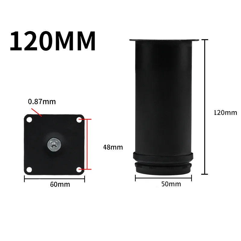 Black Stainless Steel Adjustable Foot Cabinet Sofa Cabinet Foot Adjustable Furniture Foot Support Legs TV Bed Coffee Table Foot