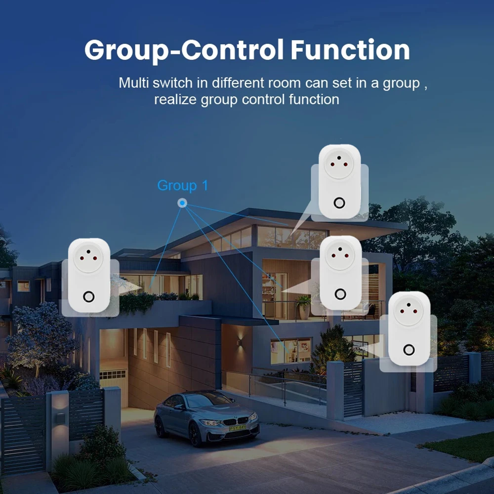 Tuya Smart Socket IsraeL Plug 16A Power Monitor Wifi Light Switch Smart Life Remote Control Outlet For Alexa, Google Assistant