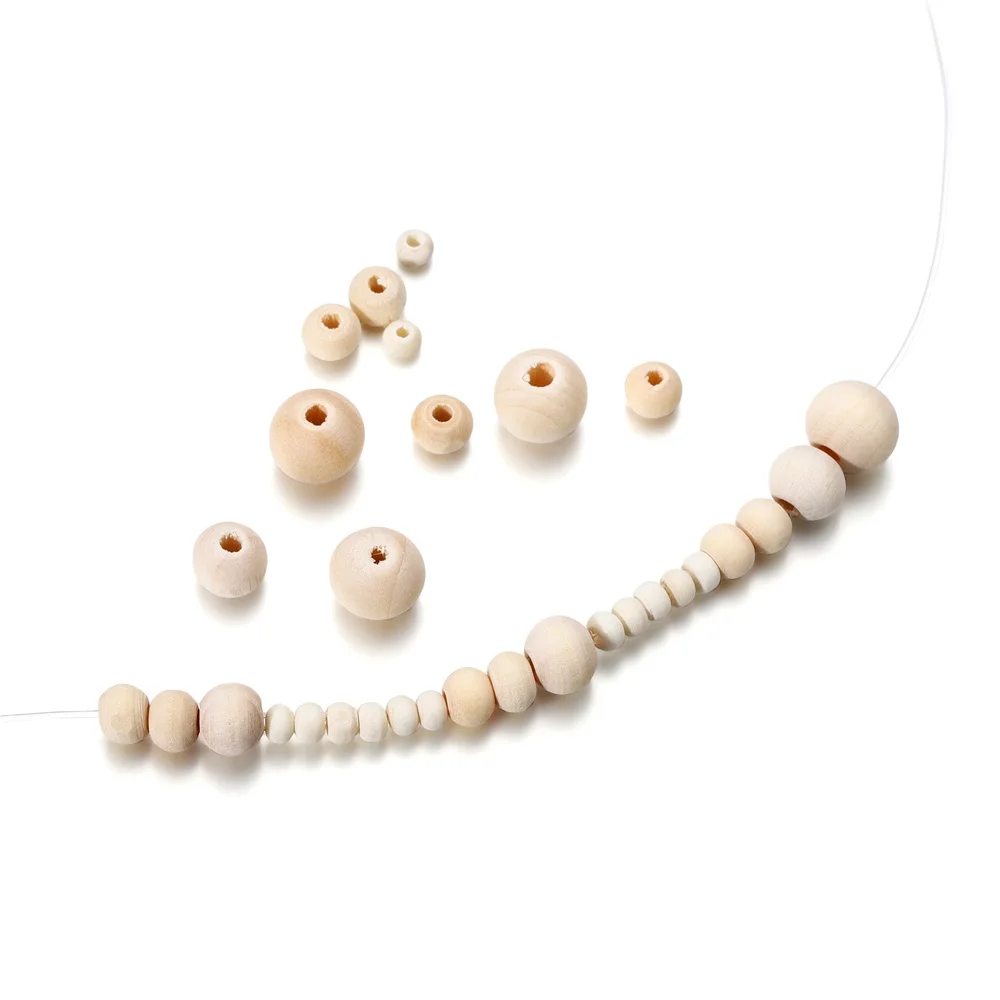 4-30mm 5-1000pcs Natural Wooden Beads Ball Round Loose Spacer Wood Beads For DIY Bracelet Necklace Jewelry Making Accessories
