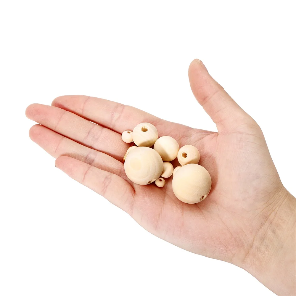 4-30mm 5-1000pcs Natural Wooden Beads Ball Round Loose Spacer Wood Beads For DIY Bracelet Necklace Jewelry Making Accessories