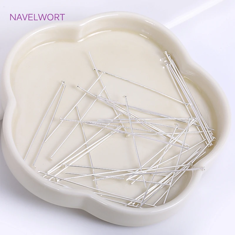 50pcs/Lot Brass Ball Head/Flat Head/Eye Head Pins Supplies For Jewelry 18K Gold Plated Pins DIY Beading Accessories Wholesale