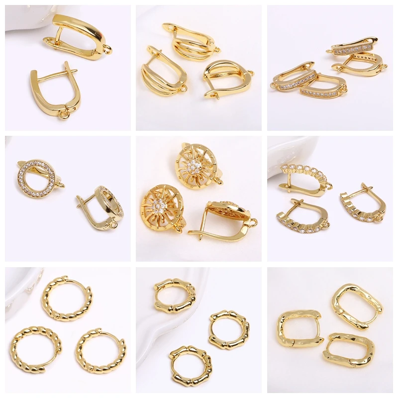 50pcs/Lot Brass Ball Head/Flat Head/Eye Head Pins Supplies For Jewelry 18K Gold Plated Pins DIY Beading Accessories Wholesale