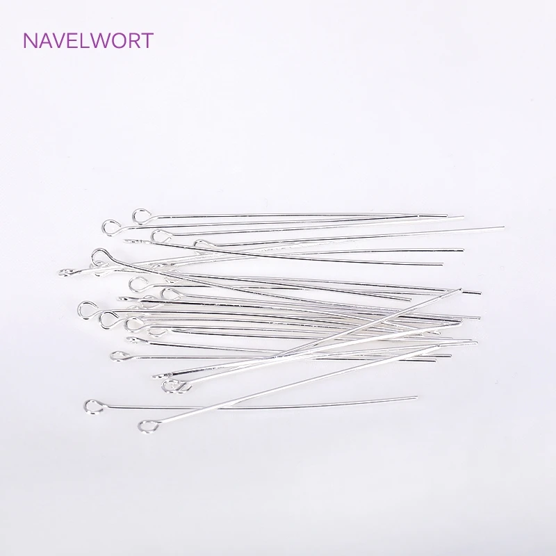 50pcs/Lot Brass Ball Head/Flat Head/Eye Head Pins Supplies For Jewelry 18K Gold Plated Pins DIY Beading Accessories Wholesale