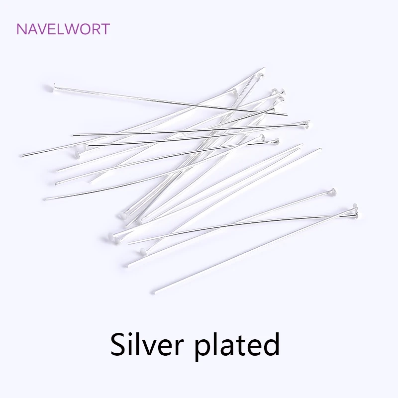 50pcs/Lot Brass Ball Head/Flat Head/Eye Head Pins Supplies For Jewelry 18K Gold Plated Pins DIY Beading Accessories Wholesale