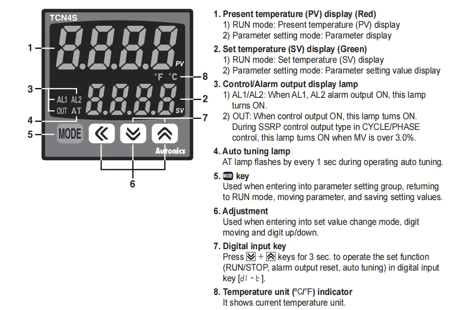 Original Autonics CX6S-2P2 1P2 CT4S-1P2 TCN4H TCN4M TCN4L TCN4S-24R 22R AT8N Temperature Controller PID Thermocouple Input
