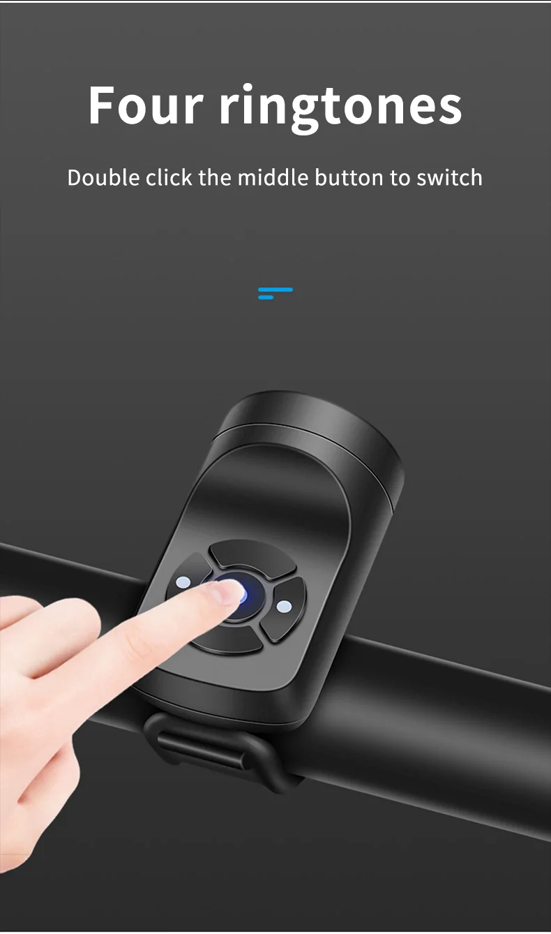 ESLNF Bicycle Bell Rechargeable Bike Motorcycle Electric Anti-theft Alarm Horn Loud Alarm Ring Bell Road Cycling Accessories