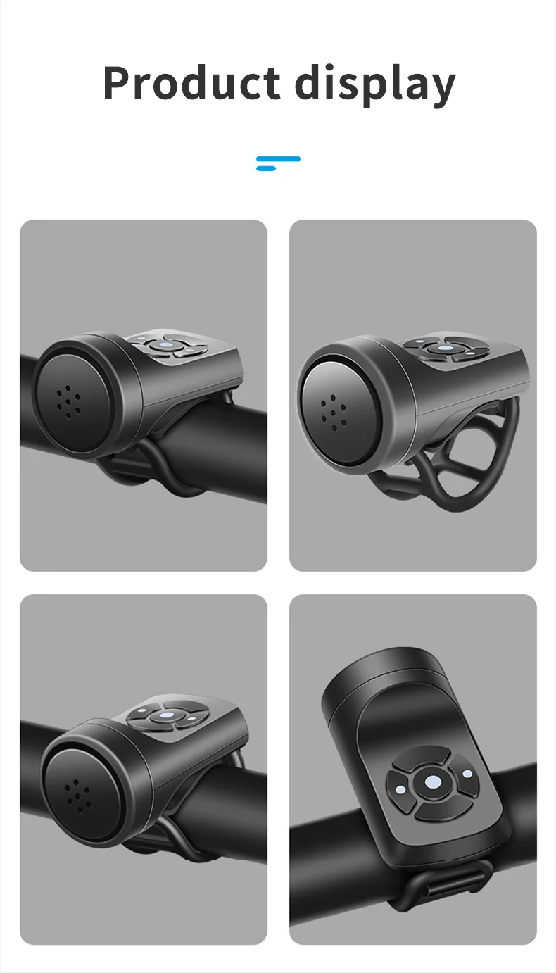 ESLNF Bicycle Bell Rechargeable Bike Motorcycle Electric Anti-theft Alarm Horn Loud Alarm Ring Bell Road Cycling Accessories