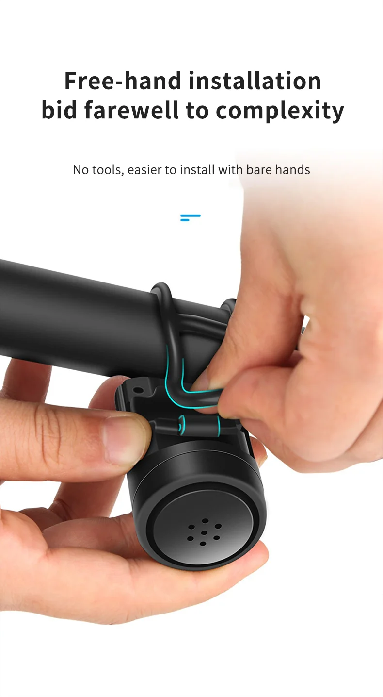 ESLNF Bicycle Bell Rechargeable Bike Motorcycle Electric Anti-theft Alarm Horn Loud Alarm Ring Bell Road Cycling Accessories