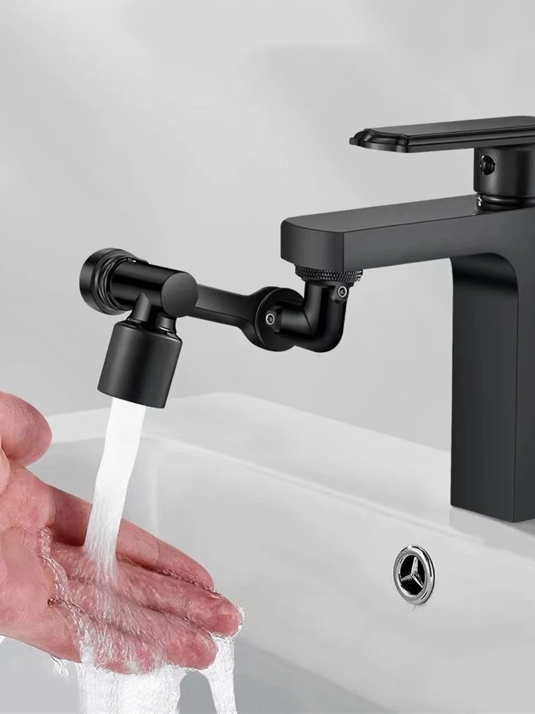 Multifunctional Rotary Extension Faucet 1080° Rotation Faucet Sprayer Dual Effluent Robot Arm Extension Faucets Aerator Bubbler