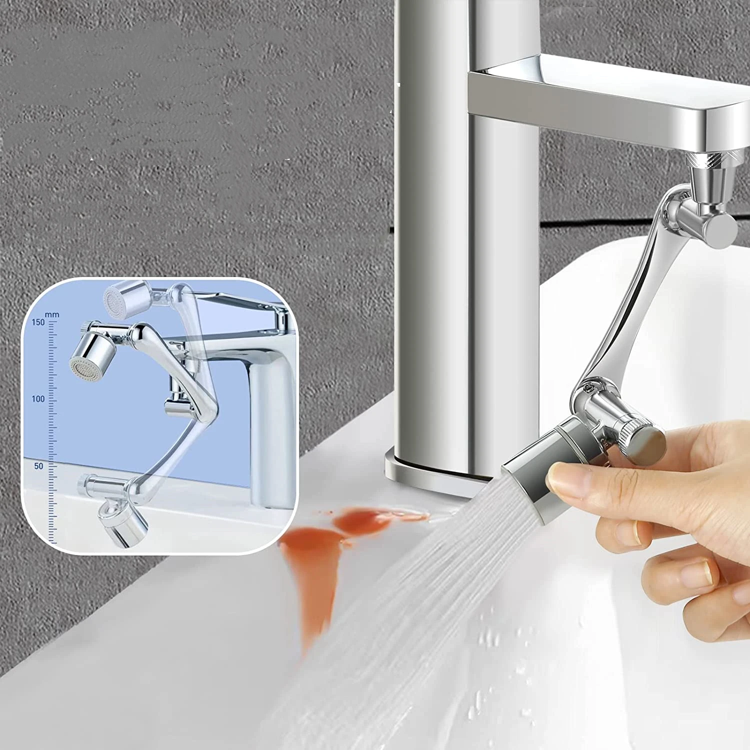 Multifunctional Rotary Extension Faucet 1080° Rotation Faucet Sprayer Dual Effluent Robot Arm Extension Faucets Aerator Bubbler