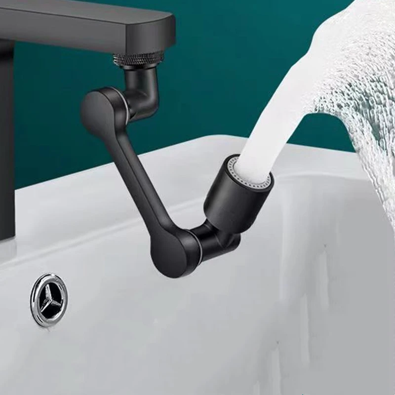 Multifunctional Rotary Extension Faucet 1080° Rotation Faucet Sprayer Dual Effluent Robot Arm Extension Faucets Aerator Bubbler