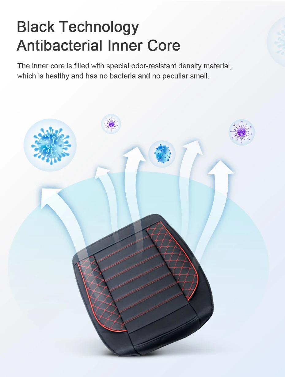 SEAMETAL Full-Surrounded Car Seat Cover Premium PU Leather Auto Seat Protector Cushion Antii Scratch Chair Protection Pad Mat