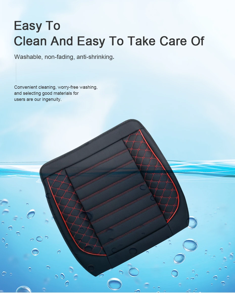 SEAMETAL Full-Surrounded Car Seat Cover Premium PU Leather Auto Seat Protector Cushion Antii Scratch Chair Protection Pad Mat